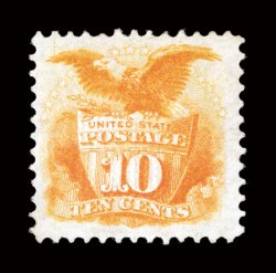 116, 10c Yellow, unused, well centered within wide margins, attractive color, regummed over thin spots, choice very fine appearing clear 1983 PF certificate as o.g. and a 2008
PF certificate.