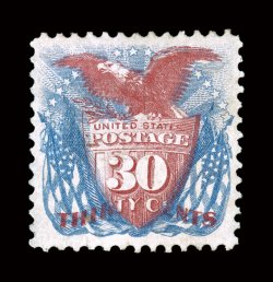 121, 30c Blue and carmine, handsome unused example, exceedingly well centered and margined, lovely bright rich colors and crisp impressions, extremely fine 2006 PF
certificate.