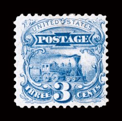 125, 3c Blue re-issue, a fresh mint example of this scarce re-issue, rich color, o.g., h.r., nearly very fine only 1,406 sold 2006 PF certificate.