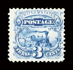 125, 3c Blue re-issue, bright rich color and a well defined impression on fresh white paper, full o.g., tiny trace of a thin speck, otherwise fine clear 1980 PF
certificate.