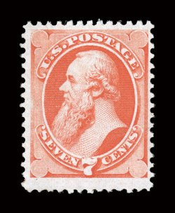 149, 7c Vermilion, exceptionally bright and fresh mint single, lovely color and a clean impression, large margins, full o.g., lightly hinged, very fine 2006 PF
certificate.