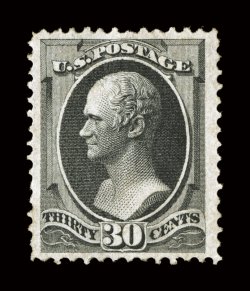 154, 30c Black, rare mint example, well centered within unusually wide margins, deep color and a strong impression, large part o.g., very fine 1983 PF certificate (as the very
rare 143!) and a 2008 PF certificate.