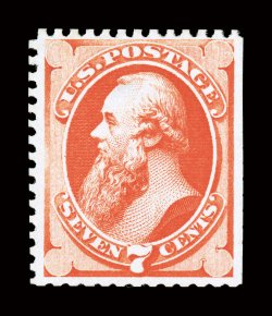 171, 7c Reddish vermilion special printing, without gum as issued, gorgeous radiant color on fresh white paper, small thin spot, nearly very fine appearance approximately 50
of the Seven Cent Special Printings are thought to exist 1969 and