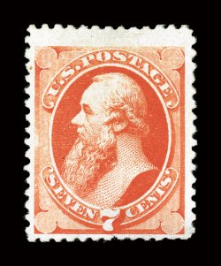 196, 7c Scarlet vermilion special printing, without gum as issued, fairly well centered within large margins, bright color, a few thins, nearly very fine appearance fewer than
100 copies of this stamp are recorded 1966 PF certificate.