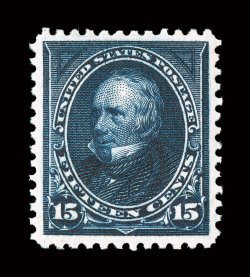 259, 15c Dark blue, incredibly intense color in an especially dark shade, outstanding impression on bright white paper, excellent centering, o.g., lightly hinged, extremely
fine 2007 PSE certificate (XF 90 SMQ $700.00).