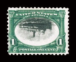 294a, 1c Pan-American, Center Inverted, deep rich colors and sharp detailed impressions, o.g. slightly redistributed over minor flaws, fine appearance a most presentable mint
example of this rare and always popular invert.