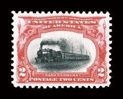 295, 2c Pan-American, exceptionally well centered and margined, bright colors, o.g., n.h., extremely fine 2008 PSE certificate (XF-Superb 95 SMQ $380.00).