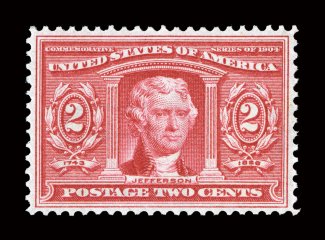 324, 2c Louisiana Purchase, perfectly centered, strong color, pristine o.g., n.h., extremely fine gem 1994 PF certificate.