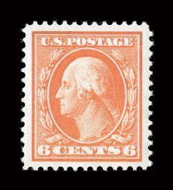 379, 6c Red orange, wonderfully bright and fresh, vivid color, well centered within unusually large margins, o.g., n.h., extremely fine 2002 PF certificate.