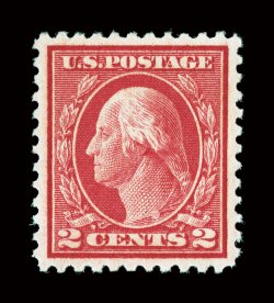 499, 2c Rose, Ty. I, perfectly centered within large margins, radiant rich color and a well incised impression, unblemished o.g., n.h., extremely fine a lovely little gem 2008
PSE certificate (Superb 98 SMQ $300.00) only two grade higher.