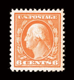 506, 6c Red orange, wonderfully well centered amid especially large margins, striking vivid color and impression, o.g., n.h., extremely fine an eye-appealing gem 2004 PSE
certificate (XF-Superb 95 SMQ $295.00).