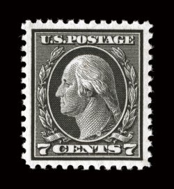 507, 7c Black, premium quality mint example of this surprisingly difficult value, marvelously well centered and margined, prooflike color and impression on particularly bright
paper, o.g., n.h., extremely fine gem 2004 PF certificate.