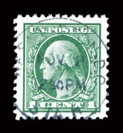 525, 1c Gray green offset, striking used single, with huge margins all around and extraordinarily well centered within them, rich color on brilliantly white paper, light town
c.d.s., extremely fine used jumbo 2008 PSE certificate (XF-Superb 95