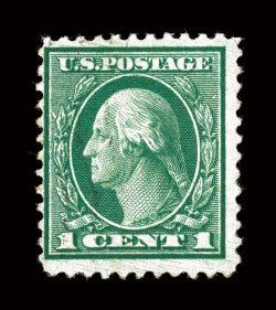 544, 1c Green coil waste, perf. 11, used, rich luxuriant color and a deeply etched impression, unusually light cancel, a fresh and fine example of this coil waste rarity 1976
PF certificate for a pair, this being the bottom stamp ex-Grunin.<