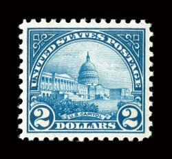572, $2.00 Deep blue, unusually well centered, deep rich color, o.g., n.h., extremely fine 2005 PSE certificate (XF 90 SMQ $305.00).