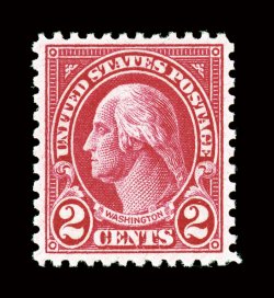 634A, 2c Carmine, Ty. II, intense radiant color and a deeply etched impression, unusually well centered, o.g., n.h., extremely fine 2007 PSE certificate (XF 90 SMQ
$1,350.00).