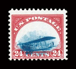 C3 var., 24c Carmine and rose, Grounded Plane variety, a wonderfully fresh example of this popular and rare variety, showing a very significant downward shift of the central
vignette, with the wheels of the airplane well into CENTS inscripti