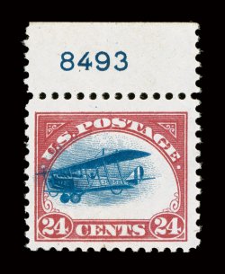 C3 var., 24c Carmine and rose, vignette shifts, sixteen examples showing the blue vignette shifted up, down, to the left or right, including some that may qualify as a fast
plane variety, bright colors throughout, all with o.g., some n.h., a c