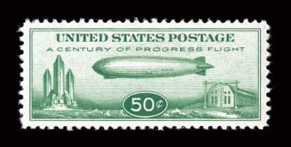 C18, 50c Graf Zeppelin, mathematically precise centering amid considerably larger margins than typically encountered, wonderfully fresh and crisp, o.g., n.h., extremely fine a
pristine gem example of this popular stamp 2005 PF certificate.