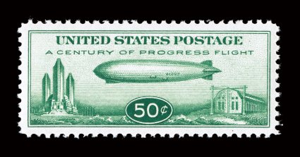 C18, 50c Graf Zeppelin, well centered within lavishly large margins, bright and fresh, o.g., n.h., extremely fine 2006 PSE certificate (XF 90 Jumbo SMQ $130.00 for 90 and
$200.00 for 95).