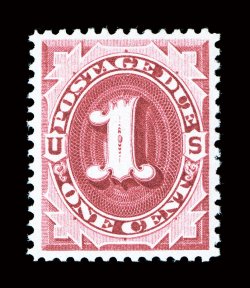 J22, 1c Bright claret, pristine mint single, well centered within uncharacteristically large margins, gorgeous rich color on bright white paper, flawless o.g., never hinged,
extremely fine and exceedingly choice 2001 PF certificate.