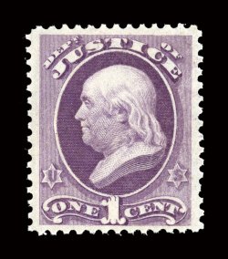O25, 1c Justice, well centered within unusually wide margins, rich bright color, o.g., lightly hinged, extremely fine 2008 PF certificate.