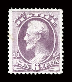 O28, 6c Justice, exceptionally well centered within remarkably wide margins, bright fresh color, full o.g., lightly hinged, extremely fine 2004 PF
certificate.