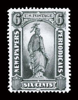 PR36, 6c Gray black special printing, without gum as issued, quite fresh, large margins, fine 2002 PF certificate.