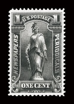 PR102, 1c Black, well centered and margined, strong rich color, o.g., n.h., trivial gum wrinkle, very fine clear 2002 PSE certificate.