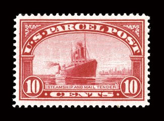 Q6, 10c Parcel Post, premium mint example, exceptionally well centered within large margins, deep luxuriant color, o.g., n.h., extremely fine gem 2006 PF
certificate.