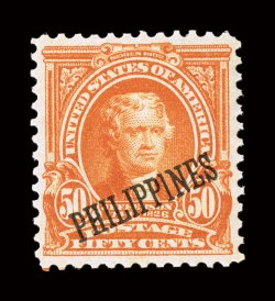 236, 50c Orange, extraordinarily well centered within large margins, deep vibrant color and a crisp detailed impression, fresh clean o.g., barest trace of hinging (if any),
extremely fine seldom encountered in this gem quality 2007 PF certific