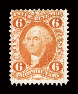 R31c, 6c Proprietary, strong color, lightly cancelled, minor surface scuff at top, otherwise fine.