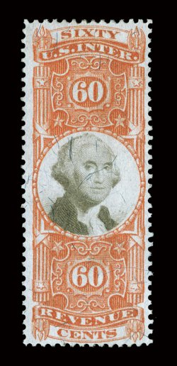 R142, 60c Orange and black, scarce unused single, exceptionally well centered, bright fresh colors, very fine and choice 2005 PF certificate.