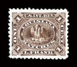 RO85b, L. Frank, 1c Brown, silk paper, exceptionally well centered within large margins, clear detailed impression, choice very fine.