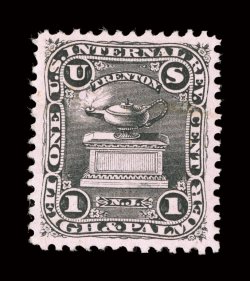 RO126c, Leigh & Palmer, 1c Black, pink paper, exceptionally well centered within large margins, rich color, very fine.