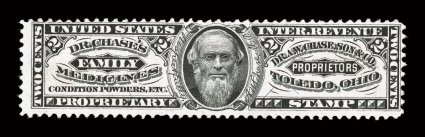 RS53b, Dr. A. W. Chase, Son & Co., 1c Black, silk paper, mint single, fresh color, o.g. small h.r.s, fine.