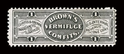 RS71c, Curtis & Brown Mfg. Co., 1c Black, pink paper, fresh color, fine.