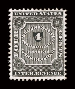 RS111c, Helmbolds, A.L., 4c Black, pink paper, a fresh and sound example, well centered, very fine.