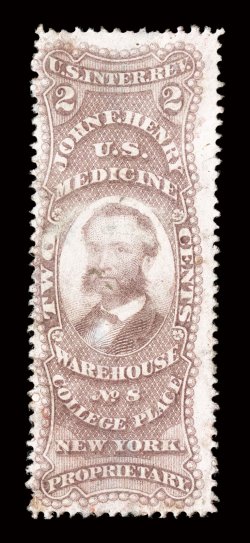 RS112a, Henry, John F., 2c Violet, a lovely example of this difficult stamp, bright color, inevitable small faults, fine appearance.