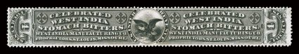 RS264Ad, West India Mfg. Co., 4c Black, Die 2, watermarked, strong color, small thin spot, very fine appearance.