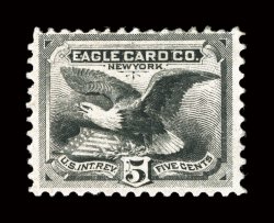 RU7d, Eagle Card Co., 5c Black, watermarked, mint example, strong color, o.g., tiny h.r., nearly very fine.