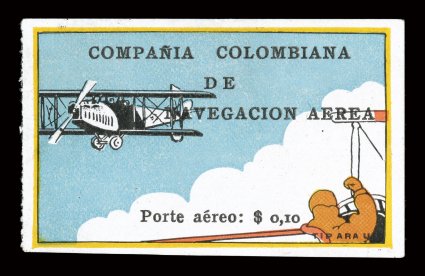 C5, 1920 10c Flier in plane air post, without gum as issued, another handsome example, wonderfully fresh, large margins all around, very fine signed H. Bloch and Silombra, and
acccompanied by a 1971 Friedl certificate.