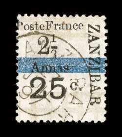 36, 1897 2 12a & 25c Blue, Yvert type II, fresh colors, light c.d.s. postmark, very fine a highly desirable example of this rarely offered stamp signed Bernicon, A. Brun and
Calves (Yvert 39A: Ç3,600).