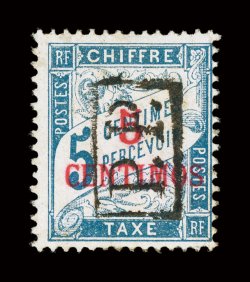 24, 1903 P.P. Boxed ovpt. on 5c Light blue postage due, used, strong color, very trivial toning on reverse, fine clear 1992 PF certificate (Yvert 18 Ç1,300).