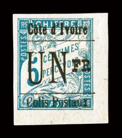 Q16, 1903 UN FR surcharge on 5c Blue, Ty. IX ovpt., bottom right corner sheet-margin single, other two margins large, strong fresh color, o.g., trivial thin spot, an extremely
fine and impressive appearing example of this rare stamp signed Gi