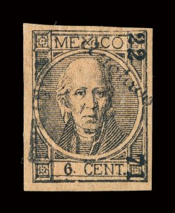 71, 1872 6c Black on buff, with Anotado overprint, with 22-71 district overprint, four large margins, rich color and a detailed impression, o.g., h.r.s, very fine an elusive
stamp 1998 PF certificate.