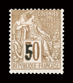 7, 1887 5 Surcharge on 30c Brown on bister, rich color, o.g., h.r., fresh and fine an elusive stamp signed Calves, A. Brun ex-Gibralter (Yvert 2b Ç1,500).