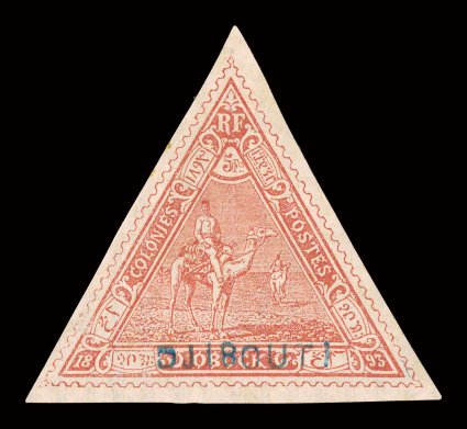 5, 1895 5 Fr Carmine, large margins all around, strong color and impression, full original gum, very fine a very scarce stamp, especially in this premium mint condition 1998
Calves certificate (Yvert 5 Ç2,200).