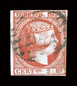 21, 1853 2R Vermilion, used, rich vibrant color, margins all around ranging from large to close at right (but not touching the design), lightly cancelled, very fine overall
1984 Comex certificate (Michel 19 Ç3,000).