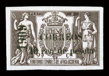 100, 1909 10c on 2P Dark brown, brilliantly fresh, with deep color and impression on crisp white paper, extra-large balanced margins all around, full o.g., minor h.r.,
extremely fine signed Champion, Roig.